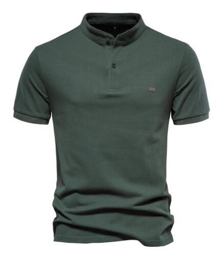 Men's Cotton Polo Shirt with Stand Collar (Single Item)