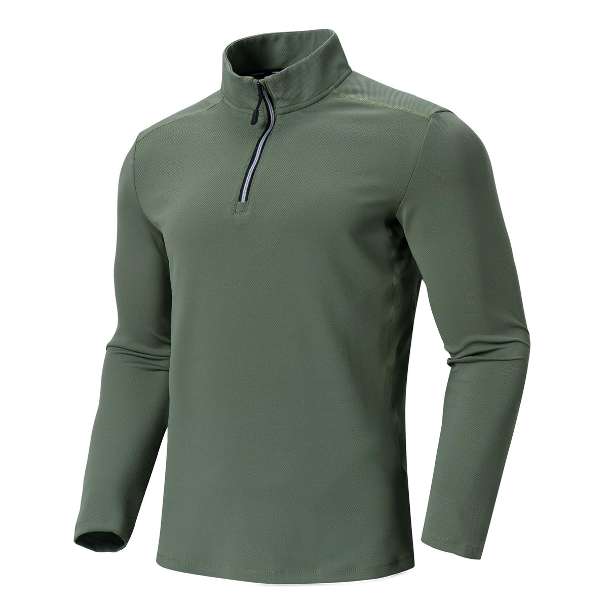 Mens Quarter Zip Pullover Premium Fleece Lined Long Sleeve Casual Polo Golf Shirts Lightweight Mock Neck Sweatshirts(Army Green3XL)